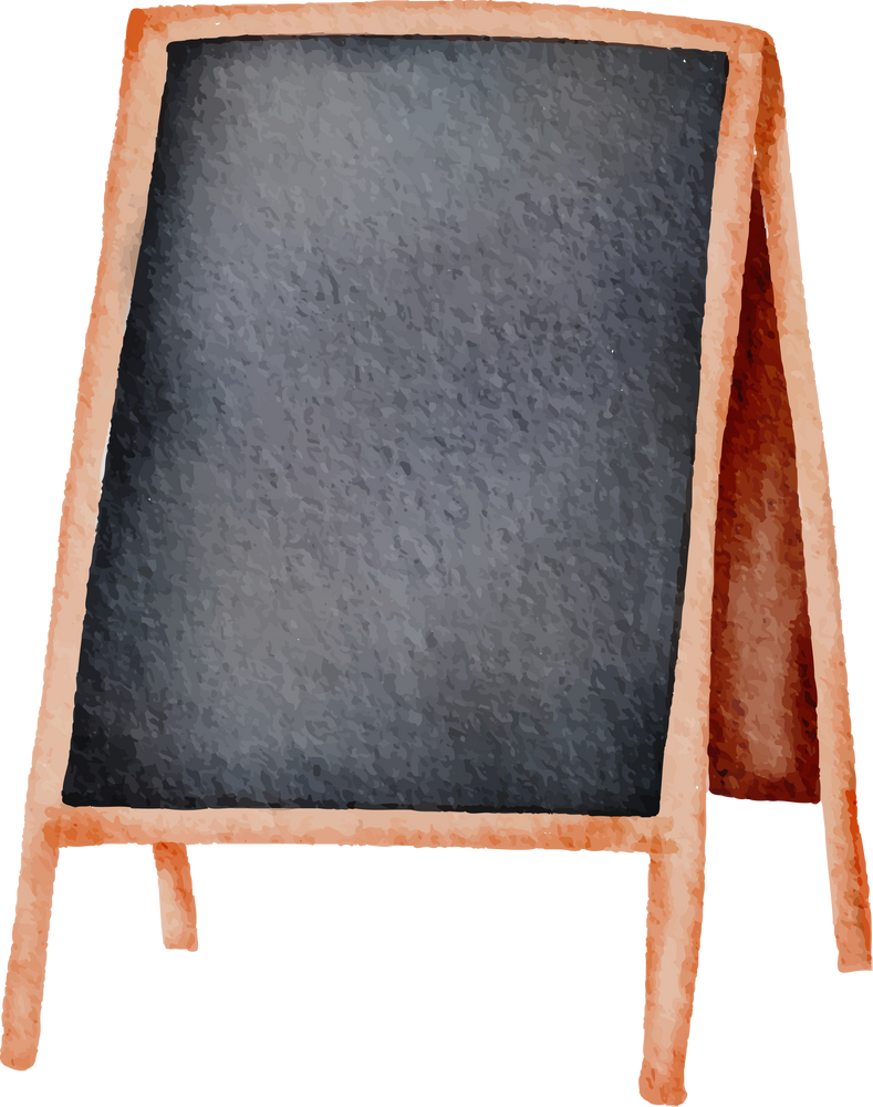 Blackboard in Water Color for Decorative Element